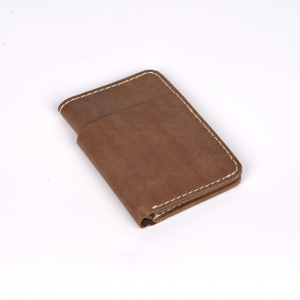 brown bifold wallet