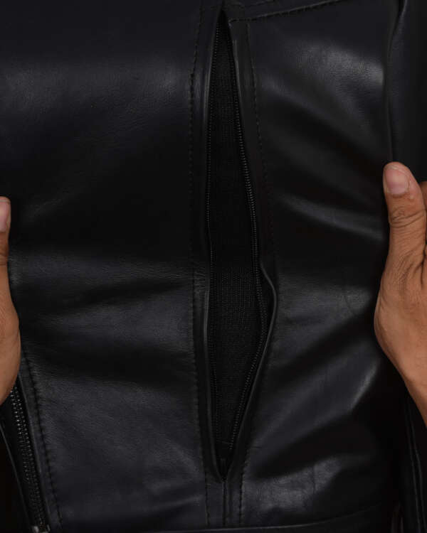 Black Biker Jacket - Image 5