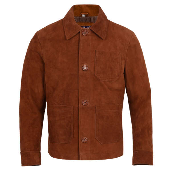 Brown Suede Leather Jacket - Image 2