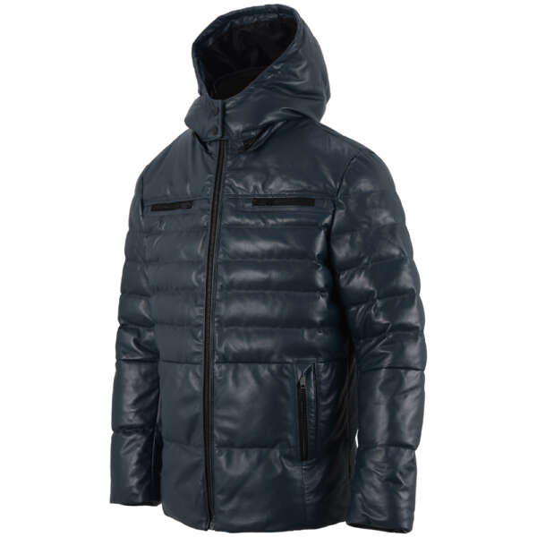 Leather Puffer Jacket - Image 4