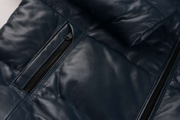 Leather Puffer Jacket - Image 7